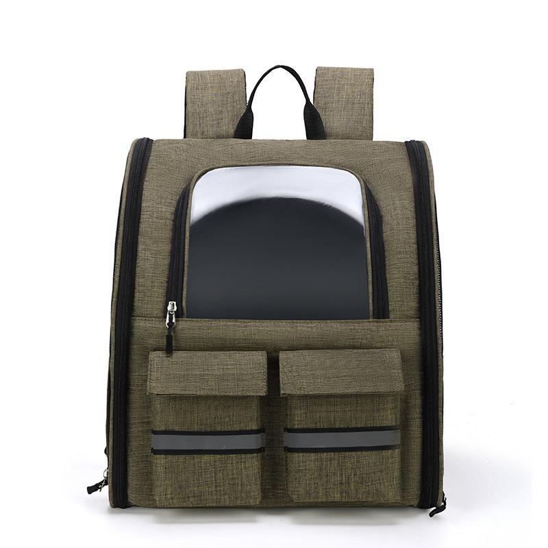 Portable Pet Trolley: Foldable, Breathable Cat & Dog Carrier, Double Shoulder Bag, Large Travel Bed