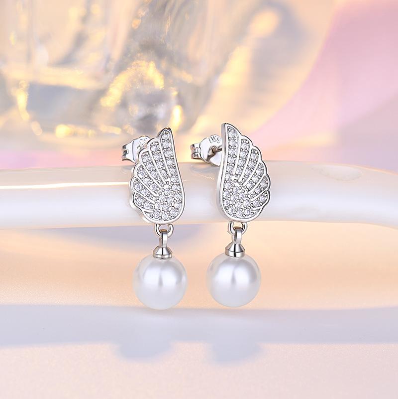 925 Sterling Silver Earrings stud Pearl For Women Exquisite Student Girlfriend Jewelry Accessories Wedding Fashion Gift