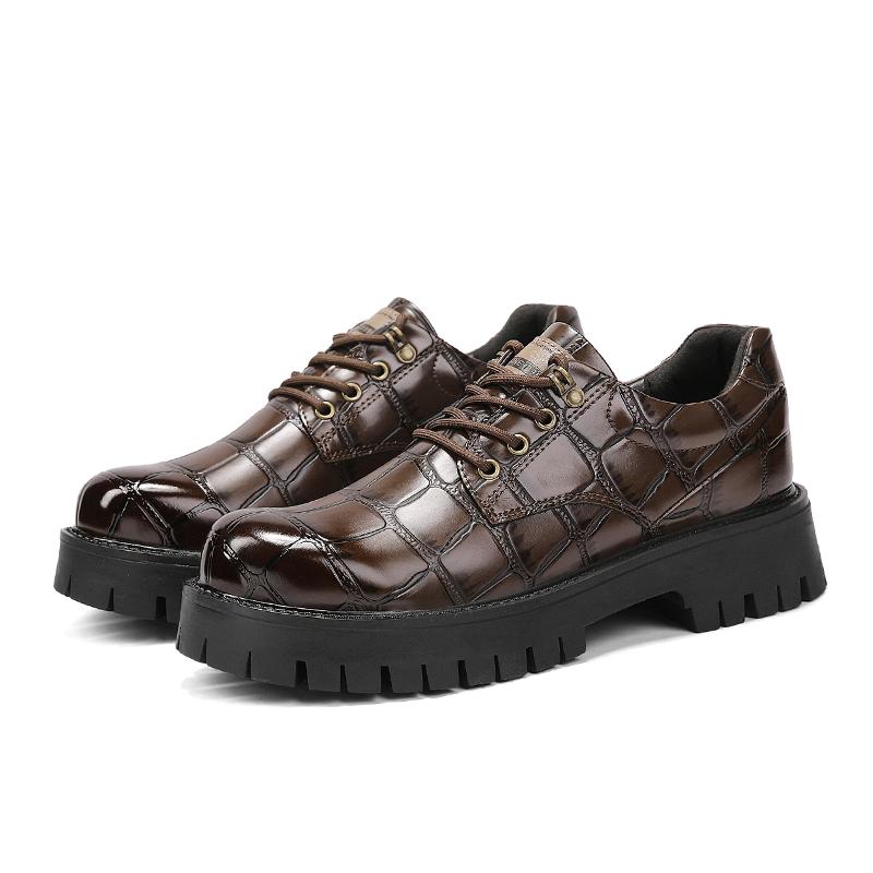 Fashion Oxford Business Office Men's Loafers Leather Shoes Breathable Slip-On Solid Formal Casual Shoes Handmade Designer Men Shoes Moca