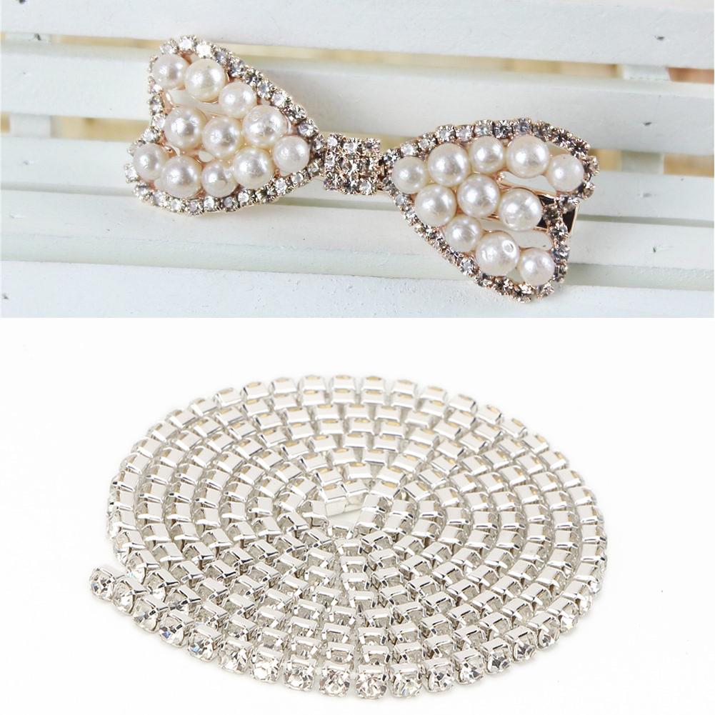   Resin     Rhinestones Chain Trim Ribbon Roll Sewing Craft Decoration (#01)