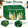 Christmas Placemat Set of 4, Christmas Tree Heat- Table Mats for Holiday Home Decor
