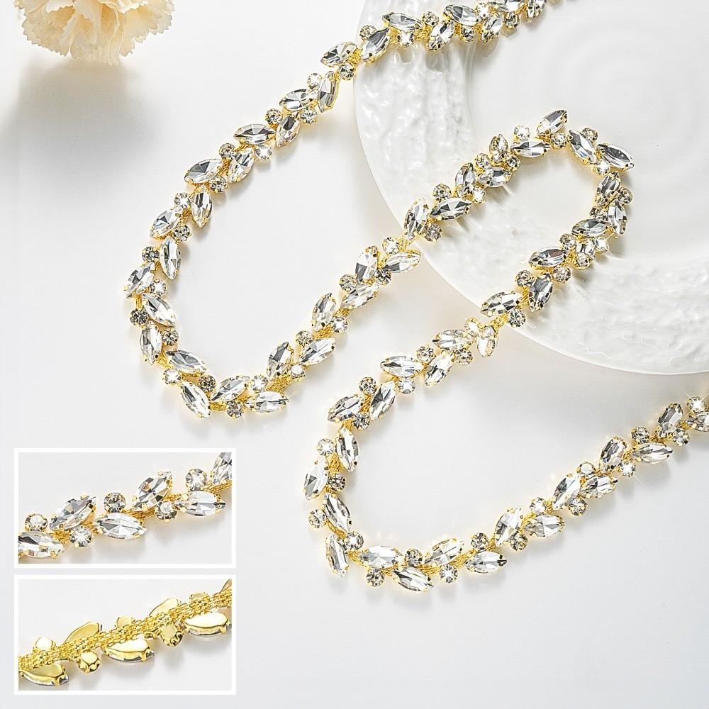 1Yard/90cm Rhinestone Border DIY Multi-color Crystal Diamond Ribbon Versatile Self-adhesive Rhinestone Chain