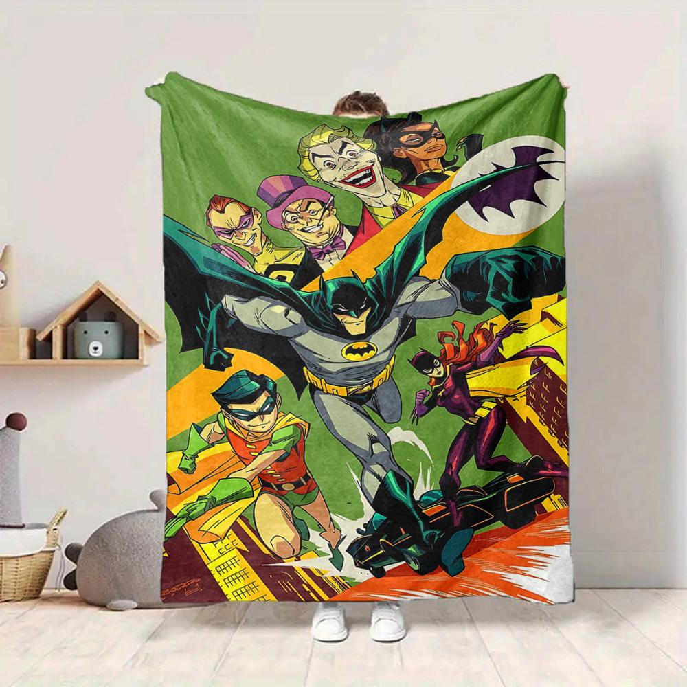 1pc Batman Superheroes Gotham Flannel Throw Blanket Lightweight Soft Warm All Season Blanket for Sofa, Bed, Travel,L1028014
