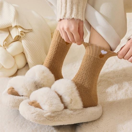 Fleece-Lined Winter Socks Women Warm Thickened Boot Socks Ribbed Casual Thermal Crew Socks for Daily Wear Christmas Gifts
