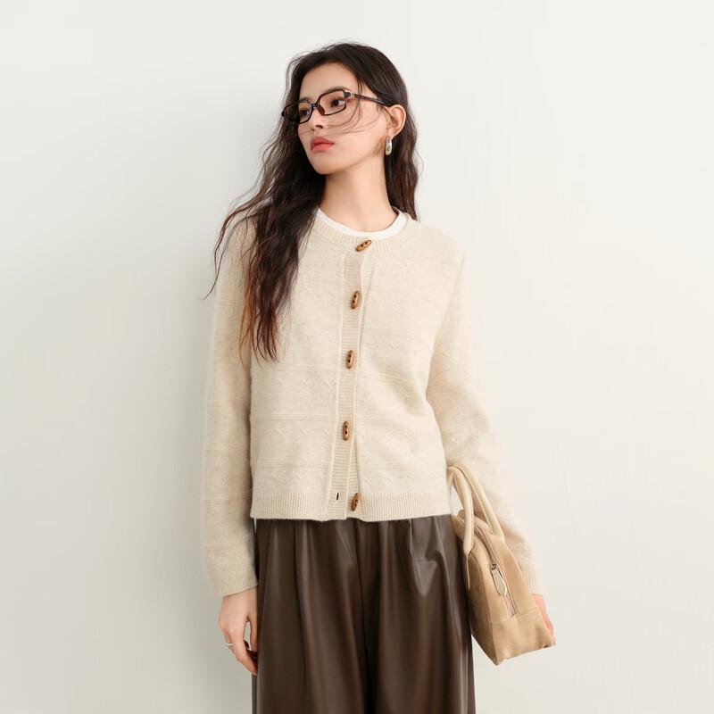 

Elva Island Women s Wool Blend Round Neck Knit Cardigan M