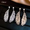 European and American Zircon Feather Fringed Earrings, Stud Earrings, Exquisite Personalized Earrings, Women