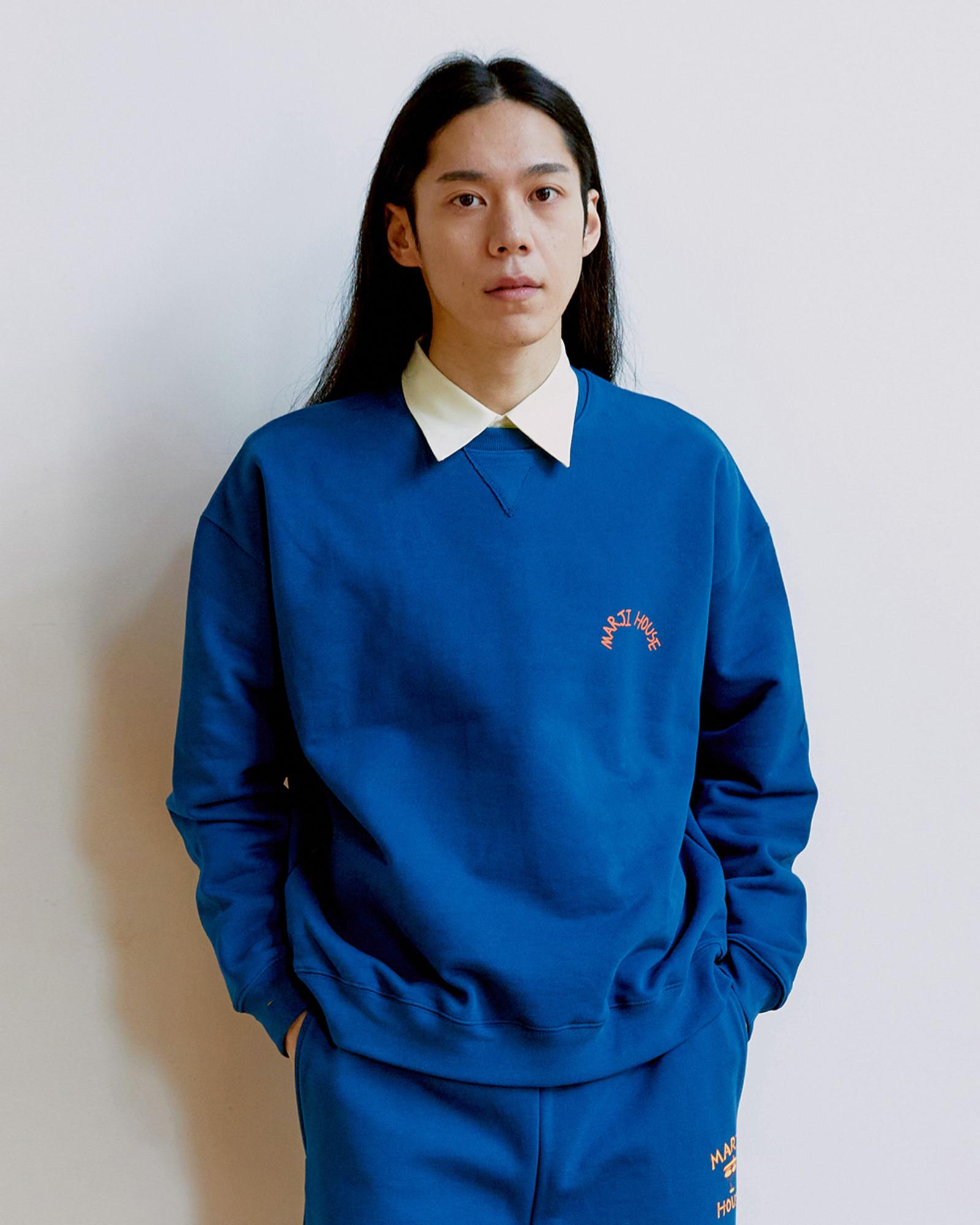 Marje House Vintage Logo Sweat Shirts Blue L
