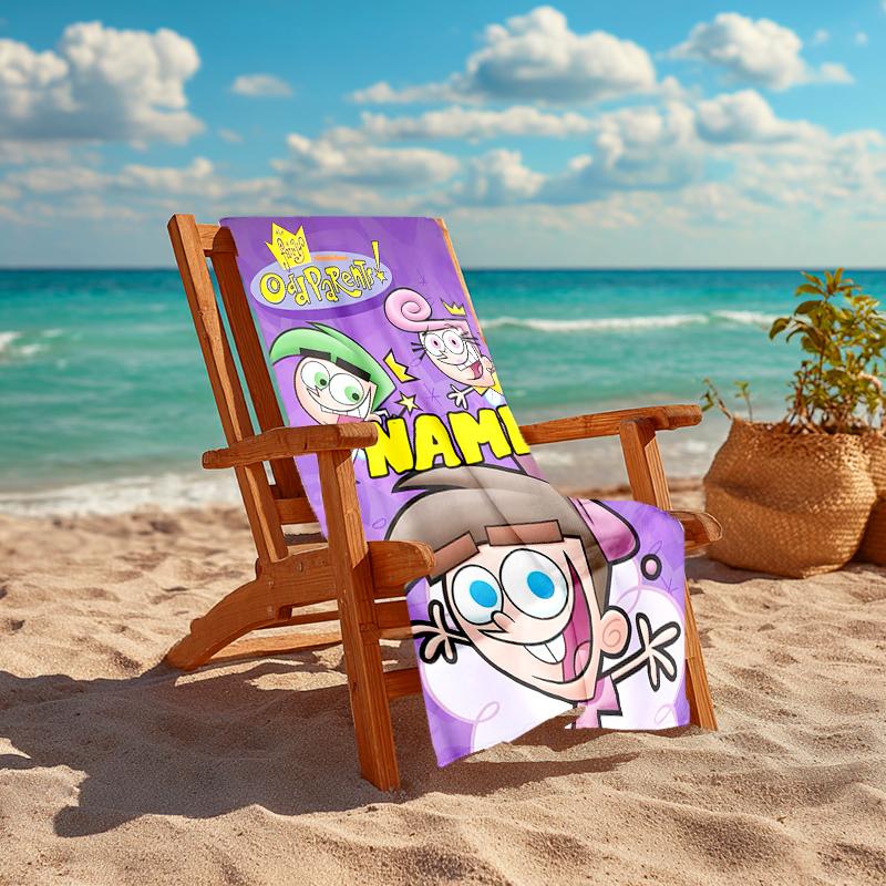 Personalized customized proof beach towel with Dexter's Laboratory pattern - soft, absorbent, quick-drying, perfect swimming, camping&bathing