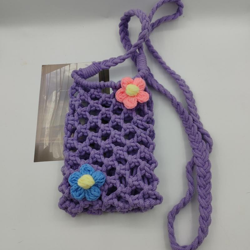 

Trendy Women s Woven Crossbody Phone Bag - Chic Korean-Style Hollow Design