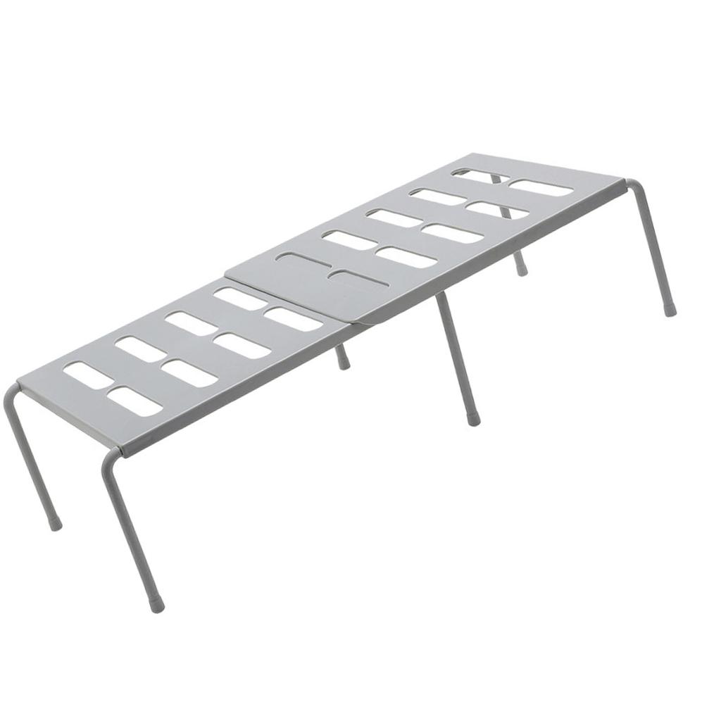 Kitchen Counter Storage Rack Grey ABS Plastic Punch  Expandable Large Capacity Kitchen Cabinet S