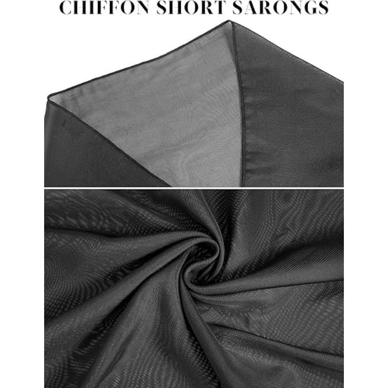 Sheer Wrap Dress Women's Swimsuit Bodycon Swimsuit Skirt Beach Bikini Cover-Up Dress Chiffon