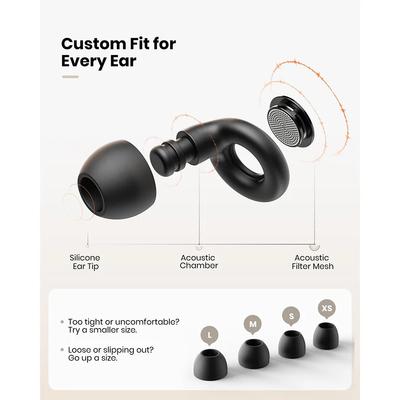 Silicone Ear Plugs for Sleeping 25dB Noise Cancelling Hearing Protection Reusable Earplugs for Sleep Focus Concerts Work Study