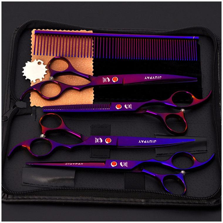 Pet Grooming Curved Scissors Set, Large 7.0 Inch, Colorful Beauty Scissors