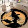 1PC Witch Witchcraft Moonlight Office Round Area Rug, Mat Suitable For Office, Under Office Chairs Bedroom Living Room Home Decor, Room Deco