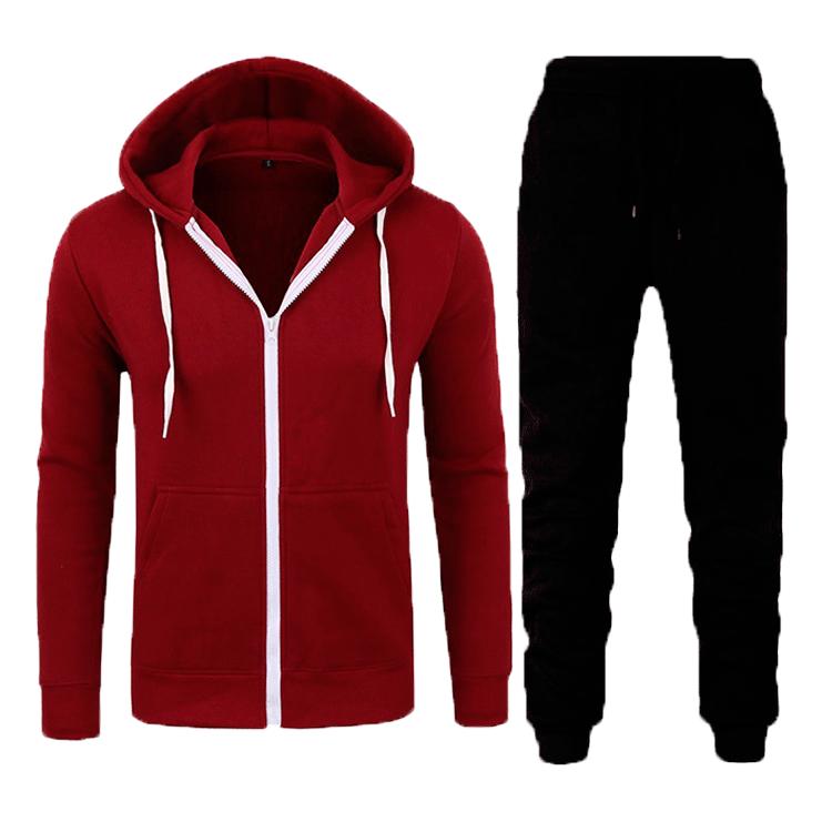 New Casual Sweatshirt Zipper Hooded Sweatshirt Jacket Men's Solid Color Cardigan Suit