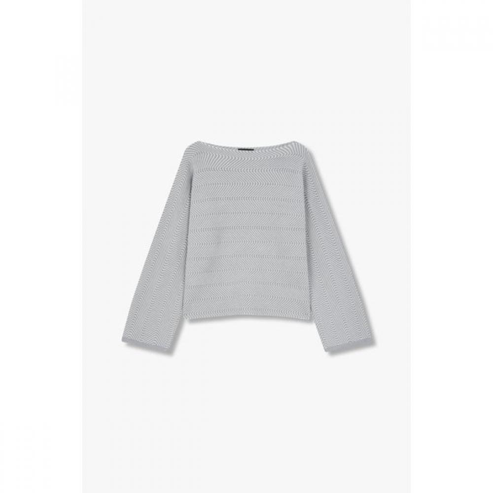 Emporio Armani Women S Wave Pattern Boat Neck Knit A525128509 M