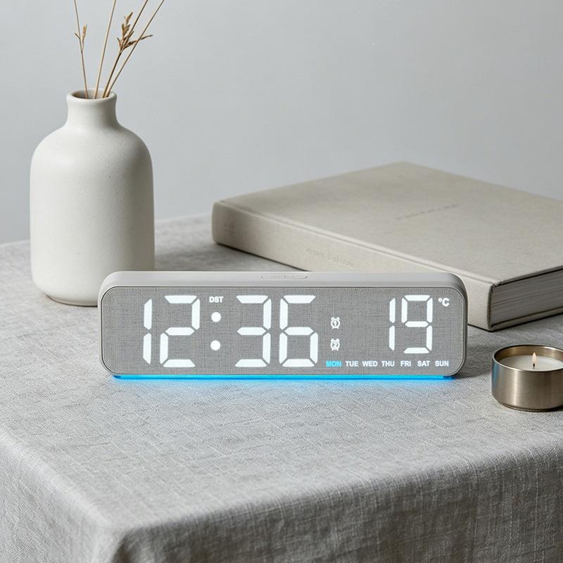 Premium LED Desk Clock: Elegant Silent Alarm for Living Room Tabletop