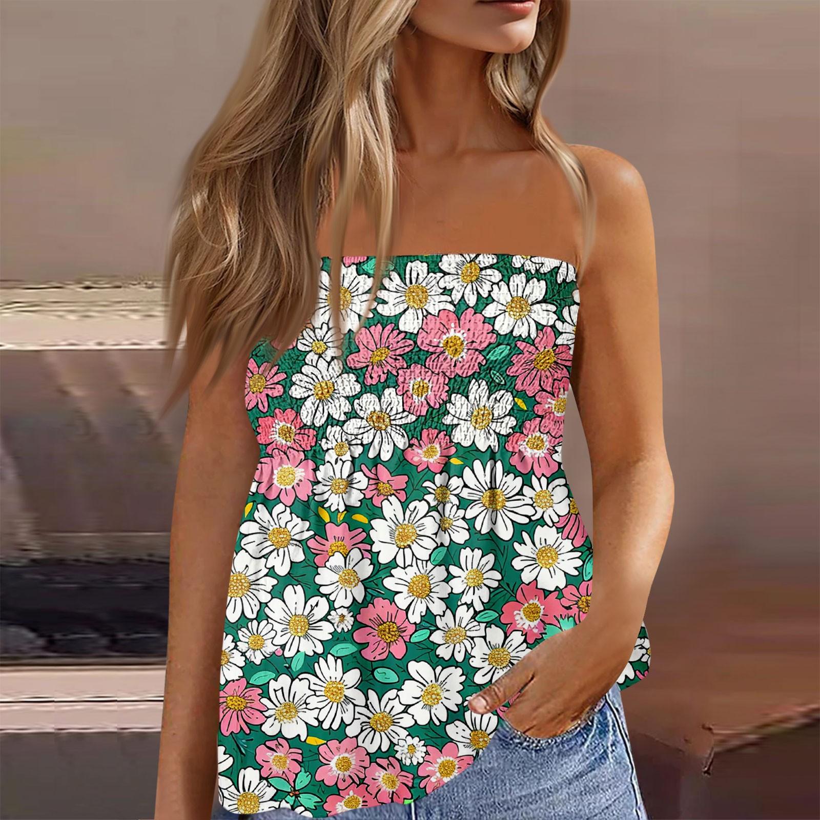 

Топы-трубы для женщин, милая сексуальная футболка без рукавов с открытыми плечами и принтом XXL