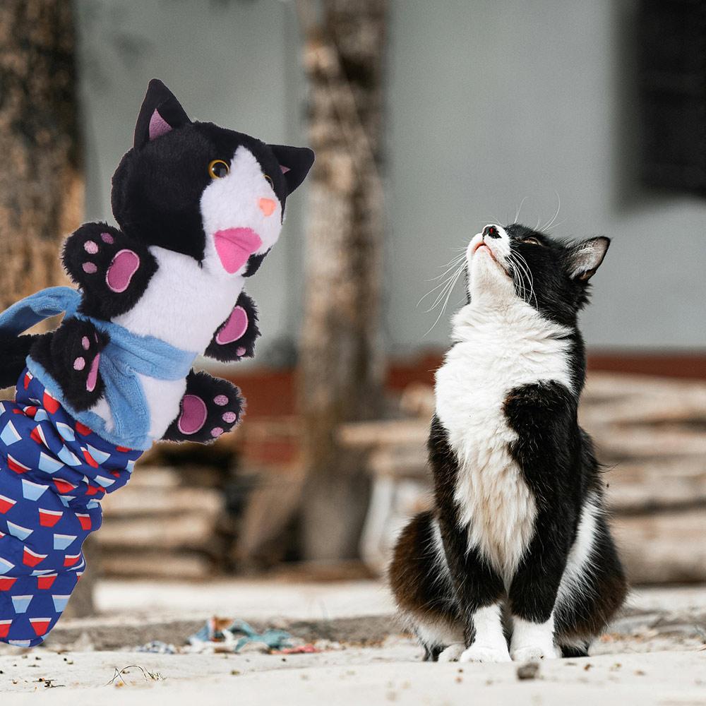 Soft Plush Cat Toys Wrestling Glove Sturdy Padding Cat Dolls Durable Animal Hand Glove Kids