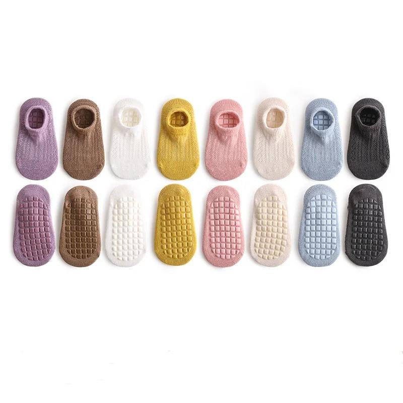 Summer Baby Socks Boys Girls Candy Solid Color Ankle Short Socks Toddler Thin Soft Breathable Indoor Non-slip Floor Sock
