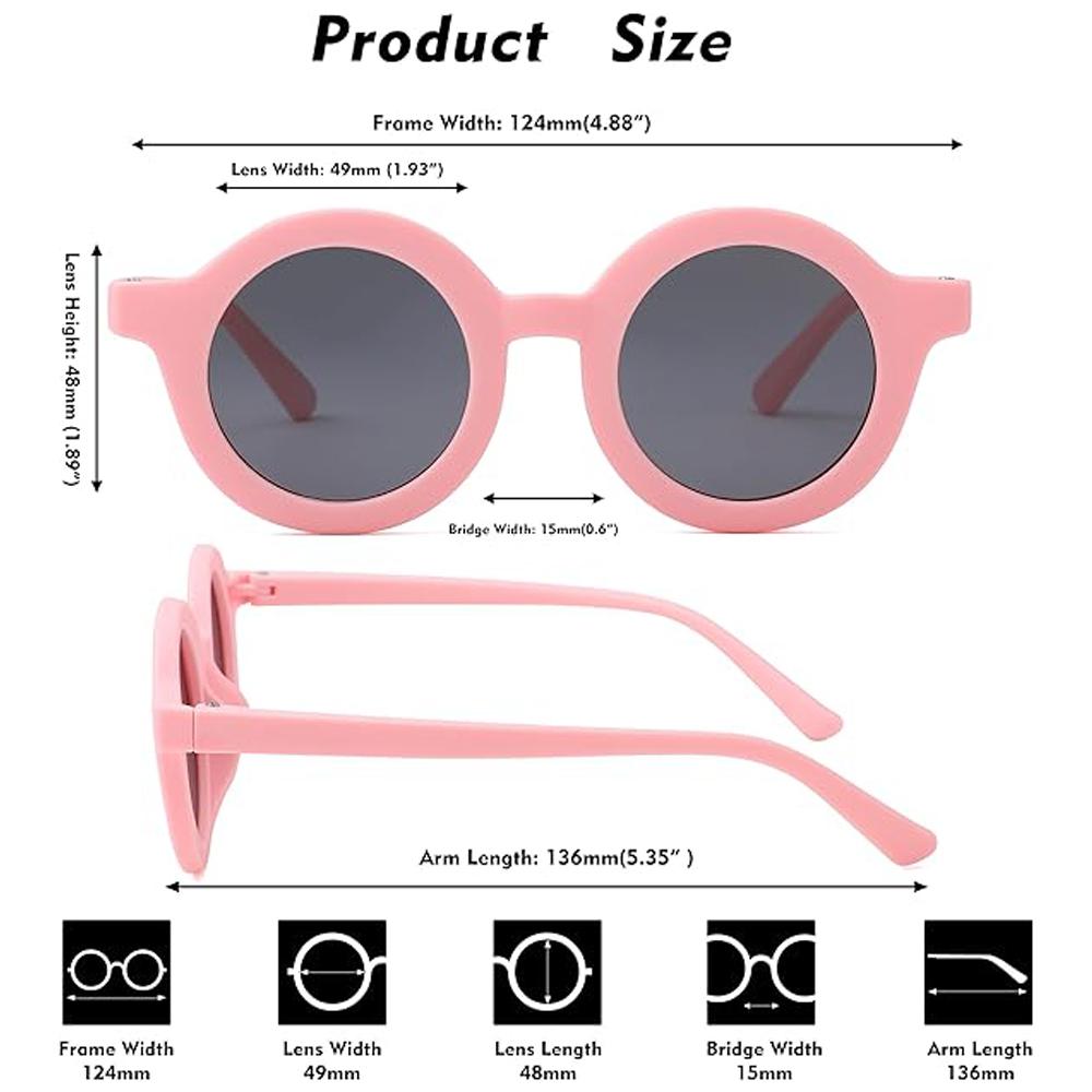 Kids Children's Sunglasses Inset Style Round Frame 1-7 Year Old Baby Sunglasses Sun Shading Sun Protection  Eyewear Accessories