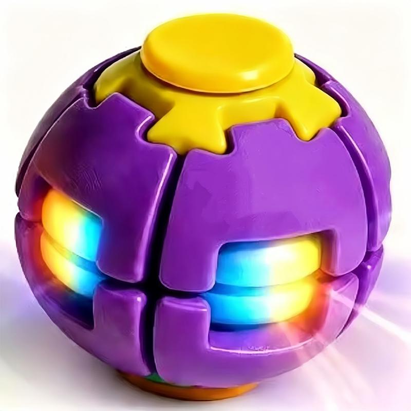 Led Magic Press To Spin Stress Relief Fidget Balls Autism Adhd Focus Quiet Cool Gadgets Unique Gifts For Kids & Adults