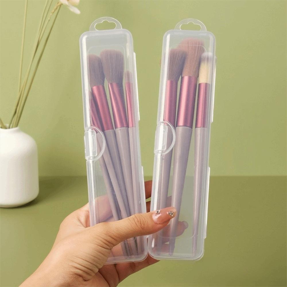 3 pcs Dustproof Lid Cosmetics Storage Box Portable Clear Storage Case Makeup Brush Organizer  Travel