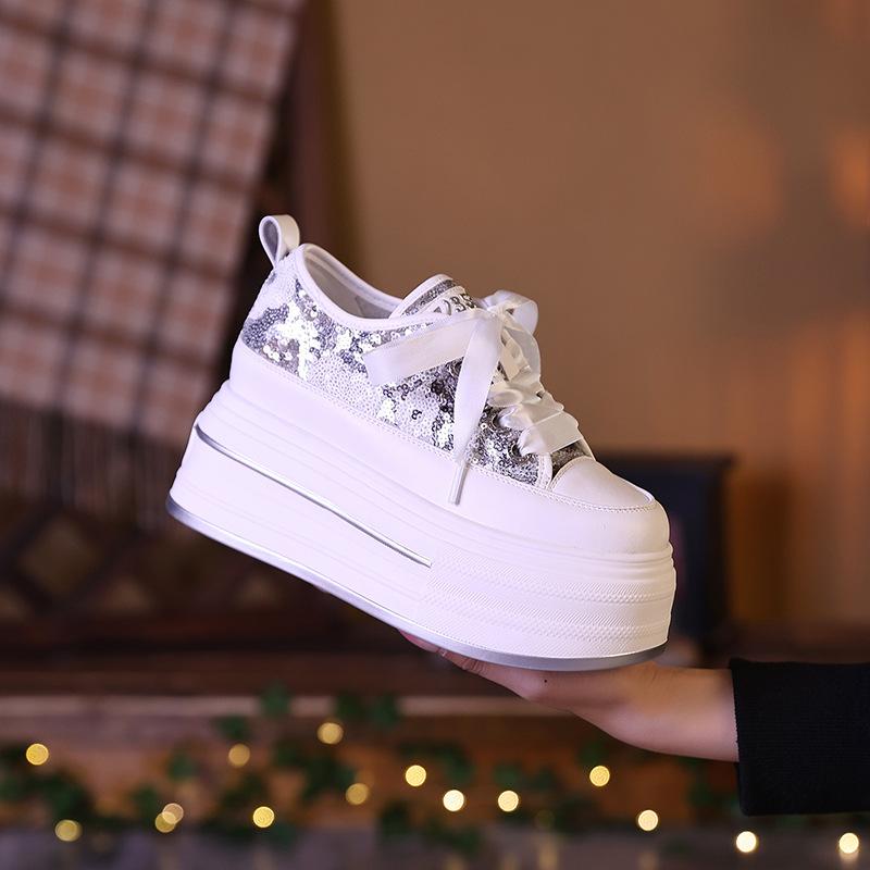 

Fujin 8,5 см, брендовые солнцезащитные летние модные сетчатые массивные кроссовки, повседневная обувь на полой платформе, удобная обувь на танкетке на плоской подошве из блестящей кожи 37