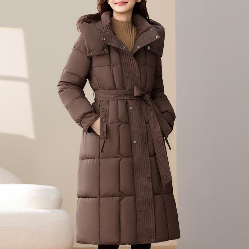 

Модные женские зимние длинные парки с капюшоном, свободные теплые пальто, толстые женские куртки 2XL коричневый