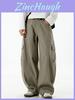 Vintage Patching Pants With Micro Elastic For Casual Streetwear Men