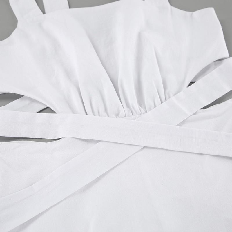 2026 French Elegant White Maxi Dress Hollow Out Backless A Line Sleeveless Vacation