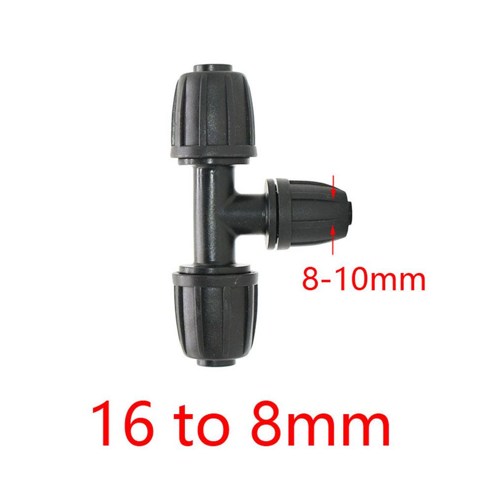 16mm X 4mm PE Pipe Connector Tee Elbow End Plug Lock Nuts Water Coupling Garden 1/2'' Pipe  Garden Hose Fittings