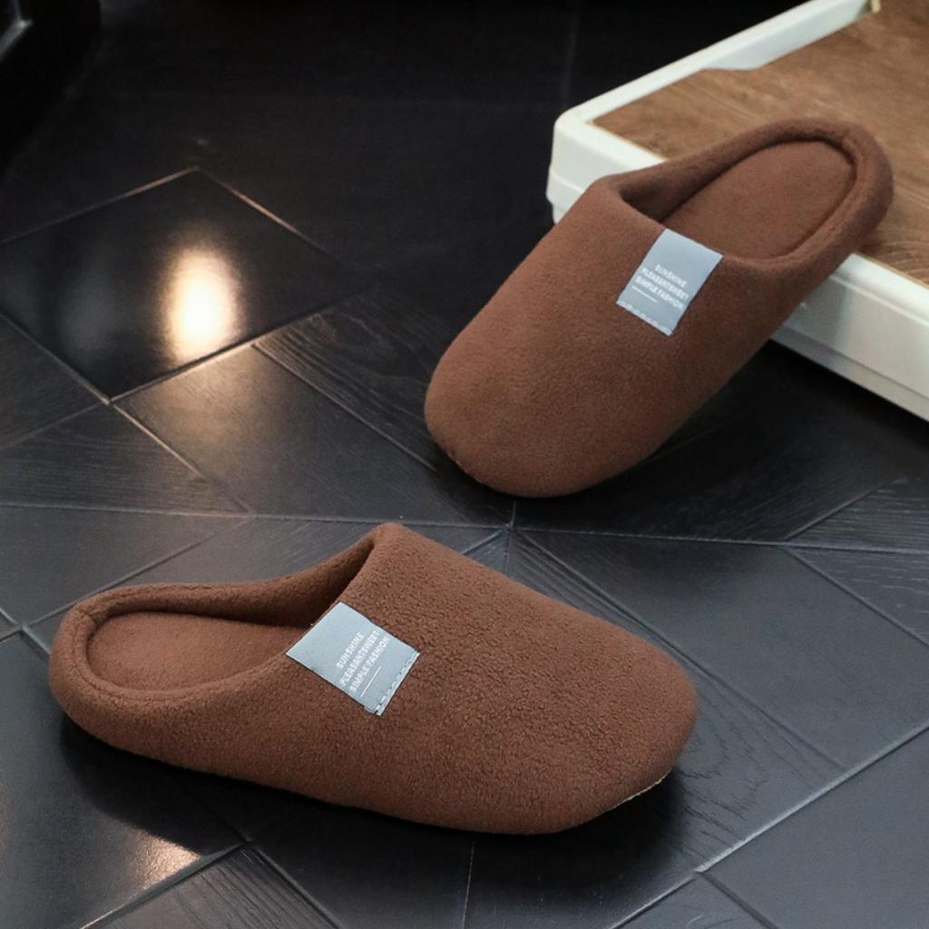 Cozy Plush Slip-On House Slippers for Women Soft Sole Warm Fuzzy Fabric Comfortable Indoor Footwear