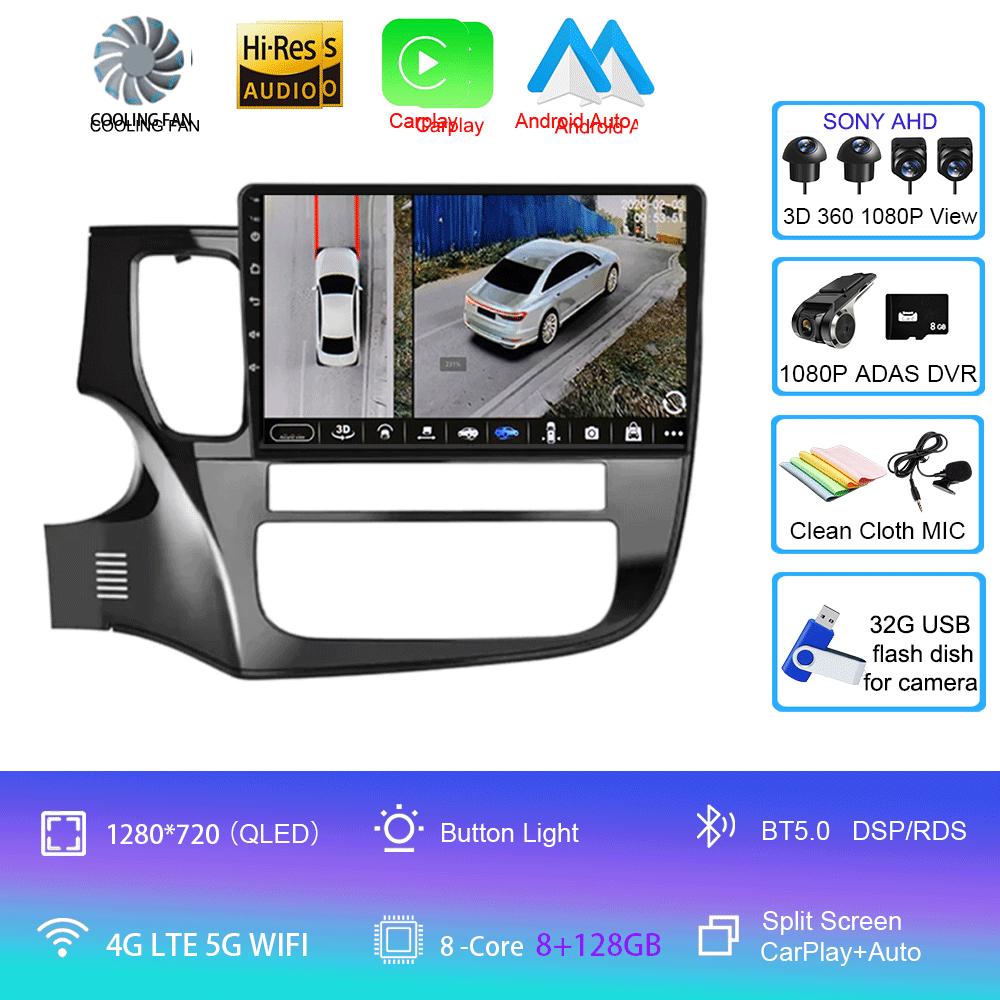 Android14 Carplay Auto Car Radio For Mitsubishi Outlander 3 GF0W GG0W 2012-2018 Multimedia GPS Video Player Stereo 2din Head