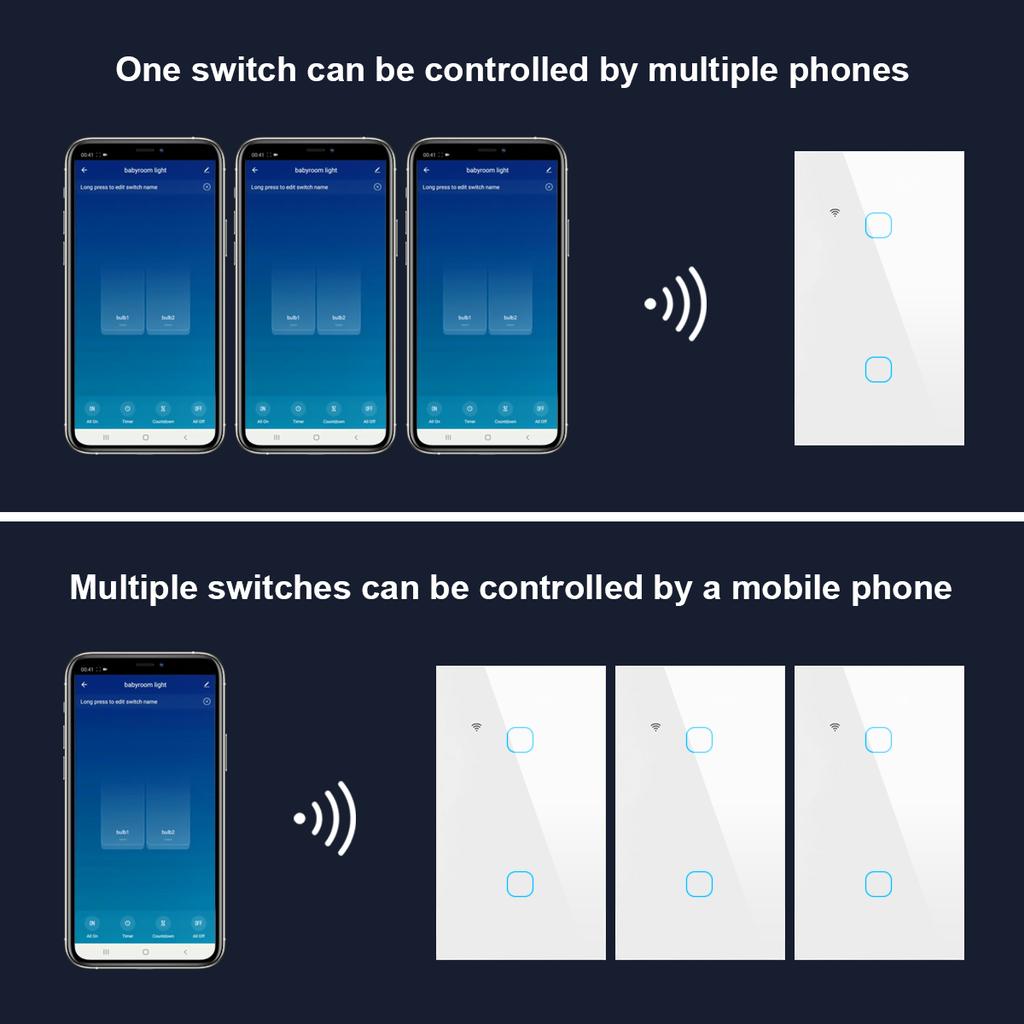 Buy Tuya WIFI Smart Light Switch Touch Sensor Wall Switch Remote