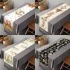 Vintage Easter Bunny Table Runner Polyester Rabbit Eggs Flower Table Cover Easter Decoration For Home Kitchen Dining Table Decor