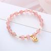 Natural Strawberry Crystal Bracelet Smiley Face Pendant Bangles Women Fashion Jewelry Accessories Gift