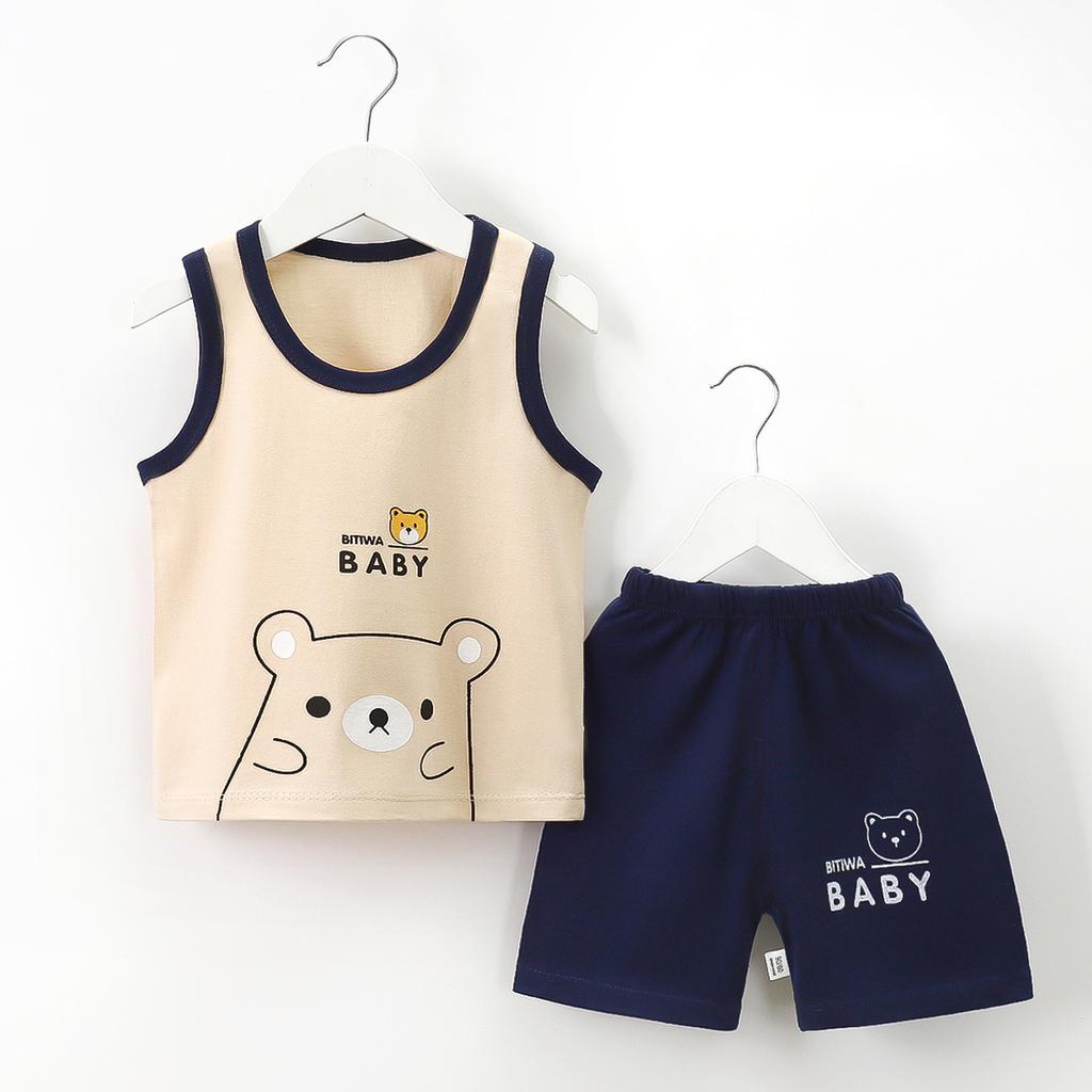 Children Sets Kids Clothes Boys Girls Vest Suit Summer Children's Clothing Baby Cotton T-Shirts Shorts Tank Top Sleeveless