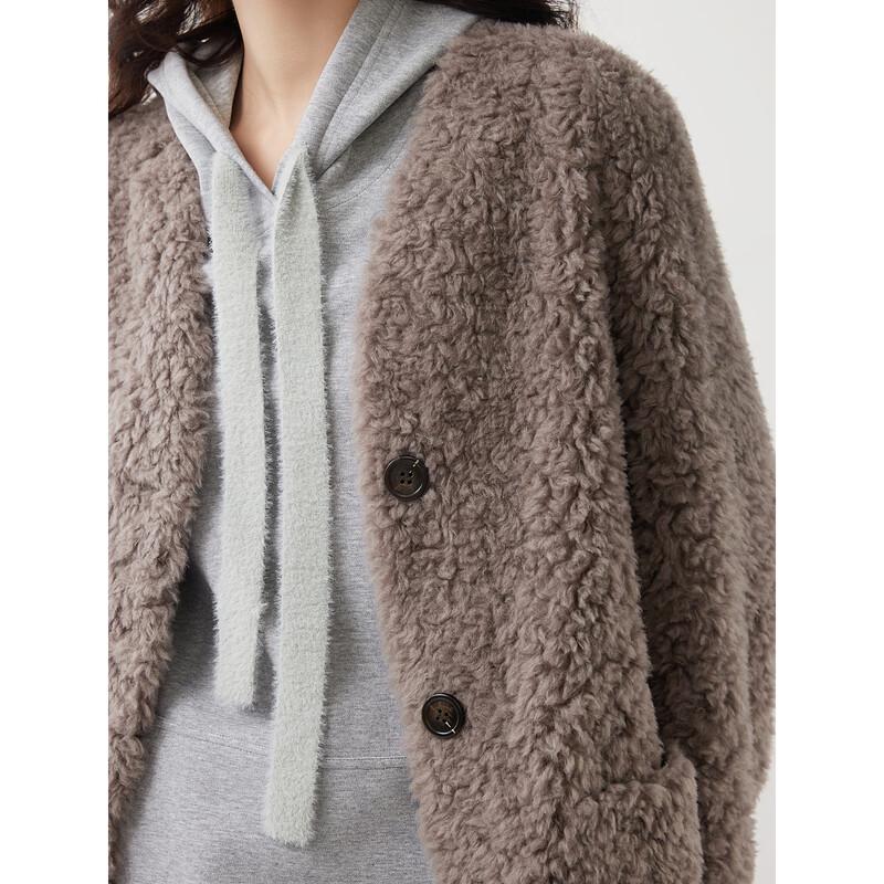 ELLE 100% Merino Wool French Retro Plush Short Jacket