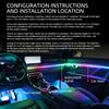 KEVANLY Car Ambient Lights 10 in 1 Footwell Universal RGB Atmosphere Lamps USB APP Remote Cigar Lighter for Tesla Model 3 Y S X