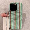 Luxurious Green Purple Stripes Phone Case For iPhone 17 14 15 Pro Max 13 12 11 16 15 Plus Air Concave Convex Silicone Soft Cover