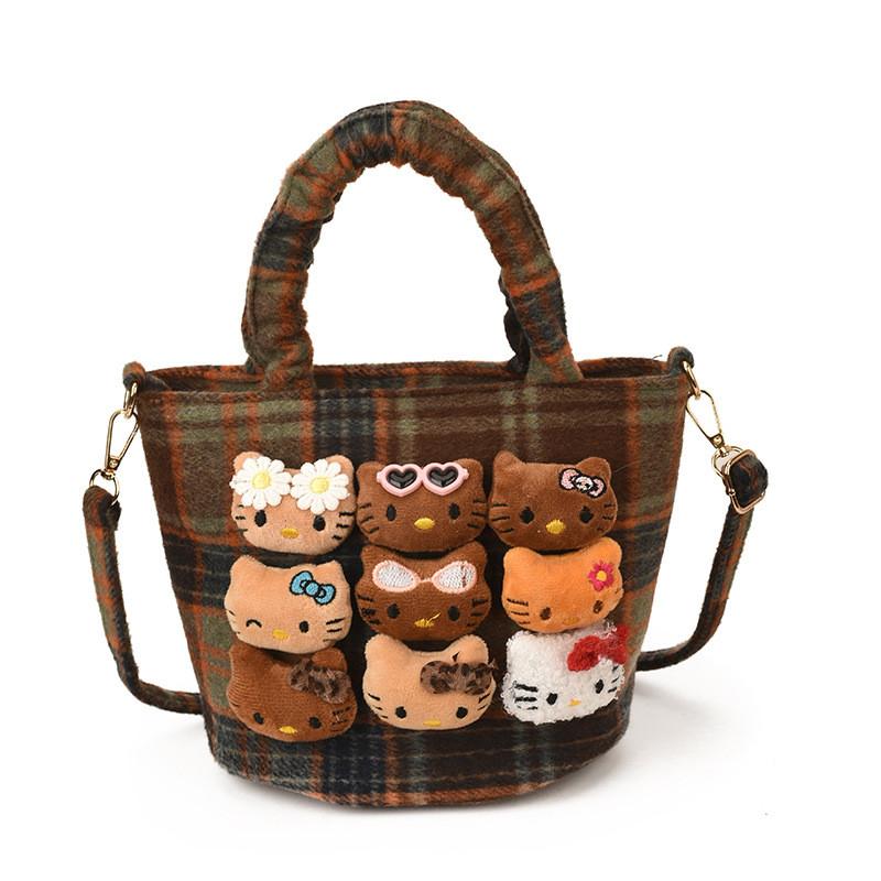 Bolso de Hombro Hello Kitty Hecho de Nailon Duradero Con Bolsillo para Móvil Para Mujer