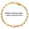 Stainless Steel Paperclip Chain Toggle Bracelet for Women Hip Hop Bracelet Jewelry Gifts
