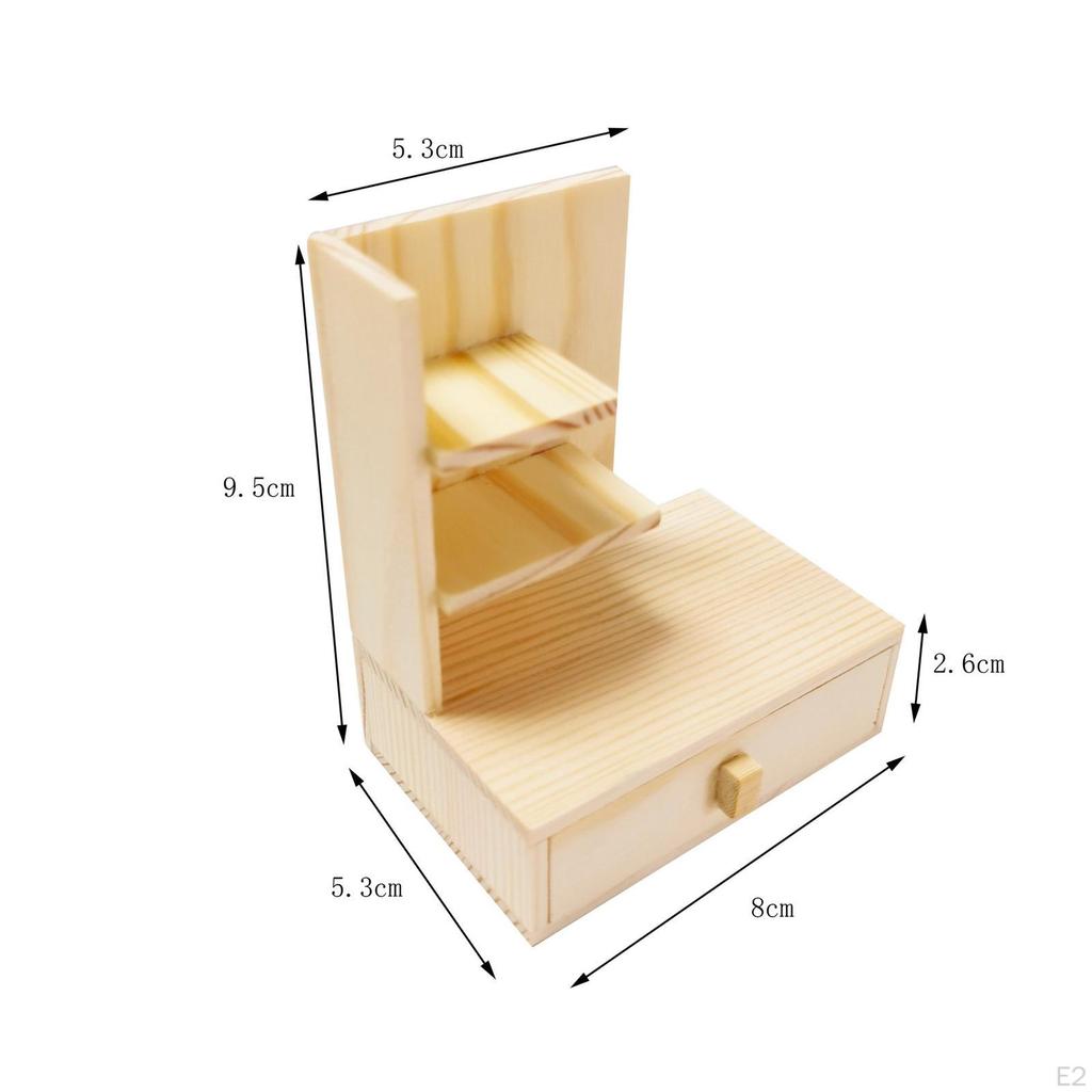 1:12 Dollhouse Cabinet Dolls House Furniture Simulation Shelf Wood Mini Toy