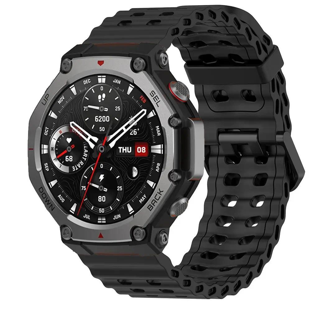 Breathable Silicone Band For Huami Amazfit T-Rex 3 2 1 T-Rex 3Pro 44mm 48mm T-Rex Ultra Colorful Strap Sport Watchband Belt