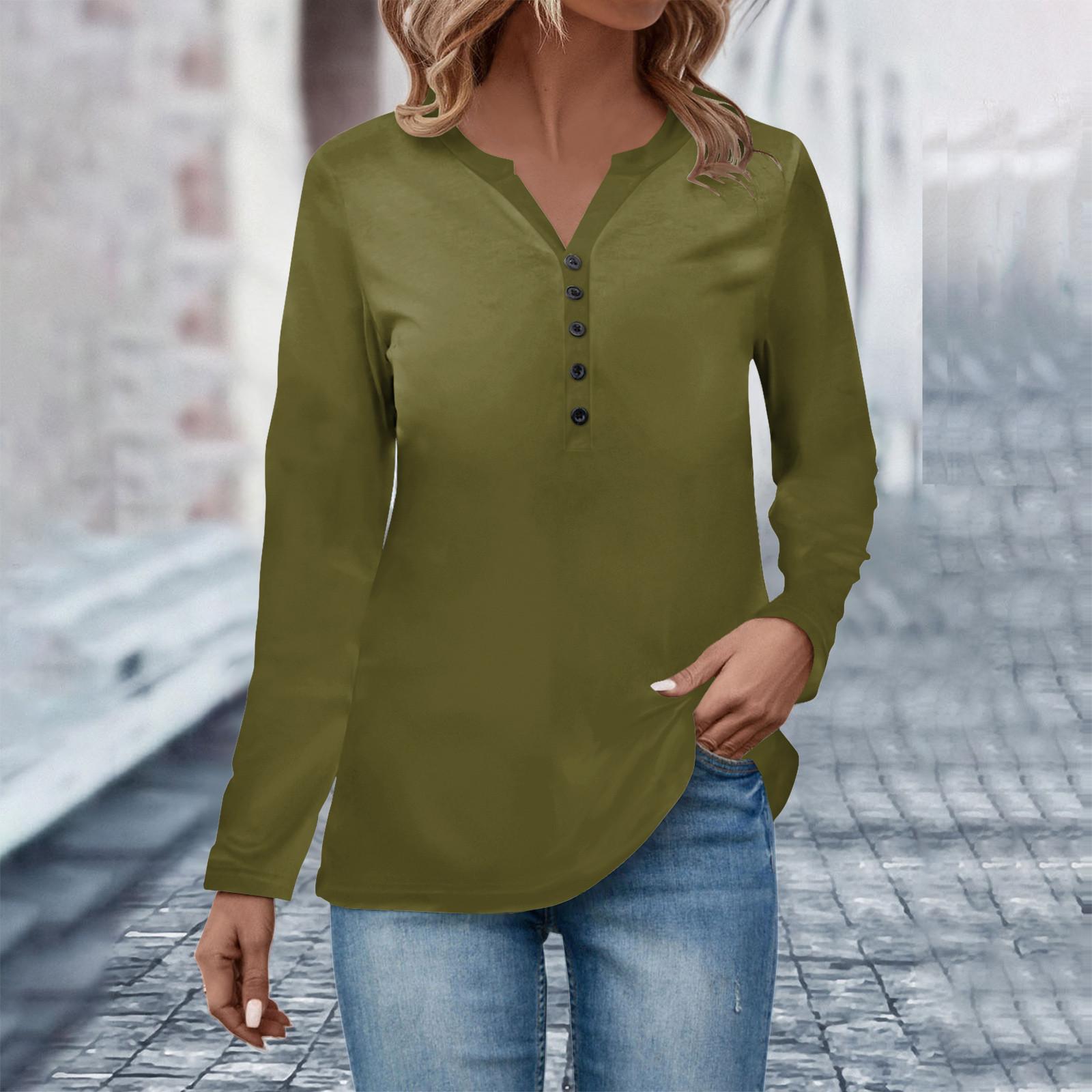 

Women s V Neck Button Down Long Sleeve Pleated T-Shirt Fashion Top Tunic Button Up Women s Business Cotton Casual Shirt Top XXXL