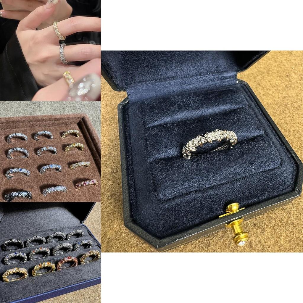 Stunning Colorful Zirconia Cross-style Copper Ring For Women With Elegant Design