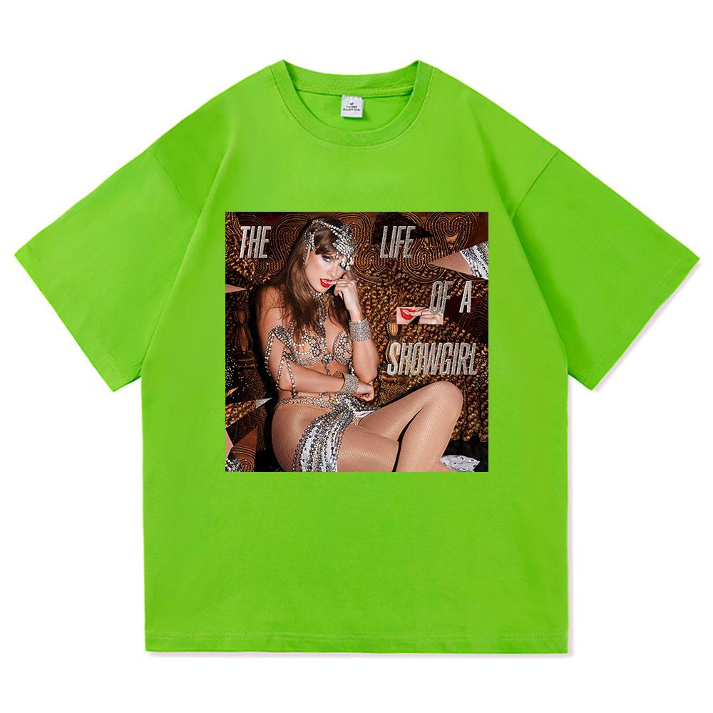 The Life of A Showgirl Album Tricou 2025 Modă Nouă Haine Bărbați/femei Vintage Harajuku Haine de Înaltă Calitate Tricouri Bumbac