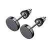 1Pair Men's Round Stud Earring Stainless Steel Fine Needle Push Back Ear Studs Women Simple Jewelry