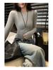 European Grey Slim Fit Round Neck Long Sleeve Women's T-shirt for Autumn/Winter 2025
